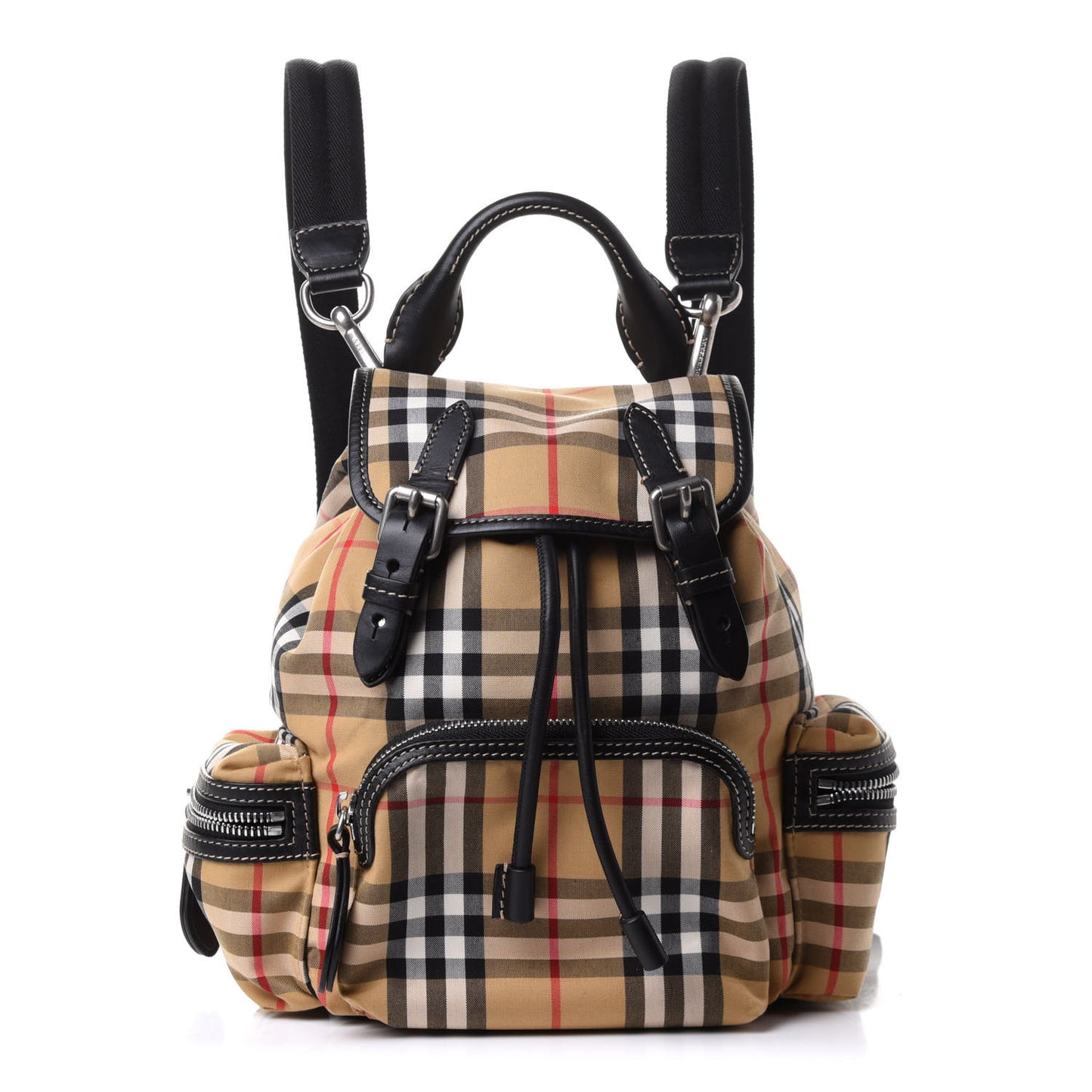 Vintage Check Small Rucksack Backpack Antique Yellow