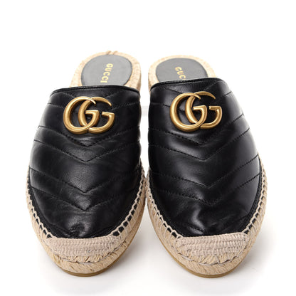Gucci Nappa Matelasse GG Marmont Espadrille Slippers 38 Black 5 of 11