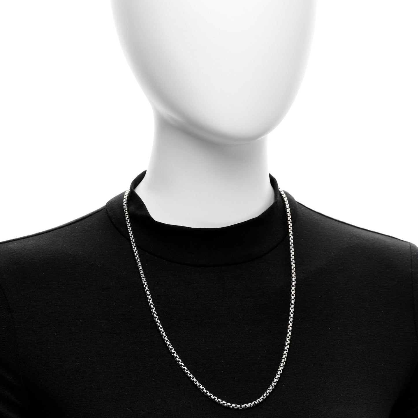 Sterling Silver 3.6mm Medium Box Chain Necklace 24"
