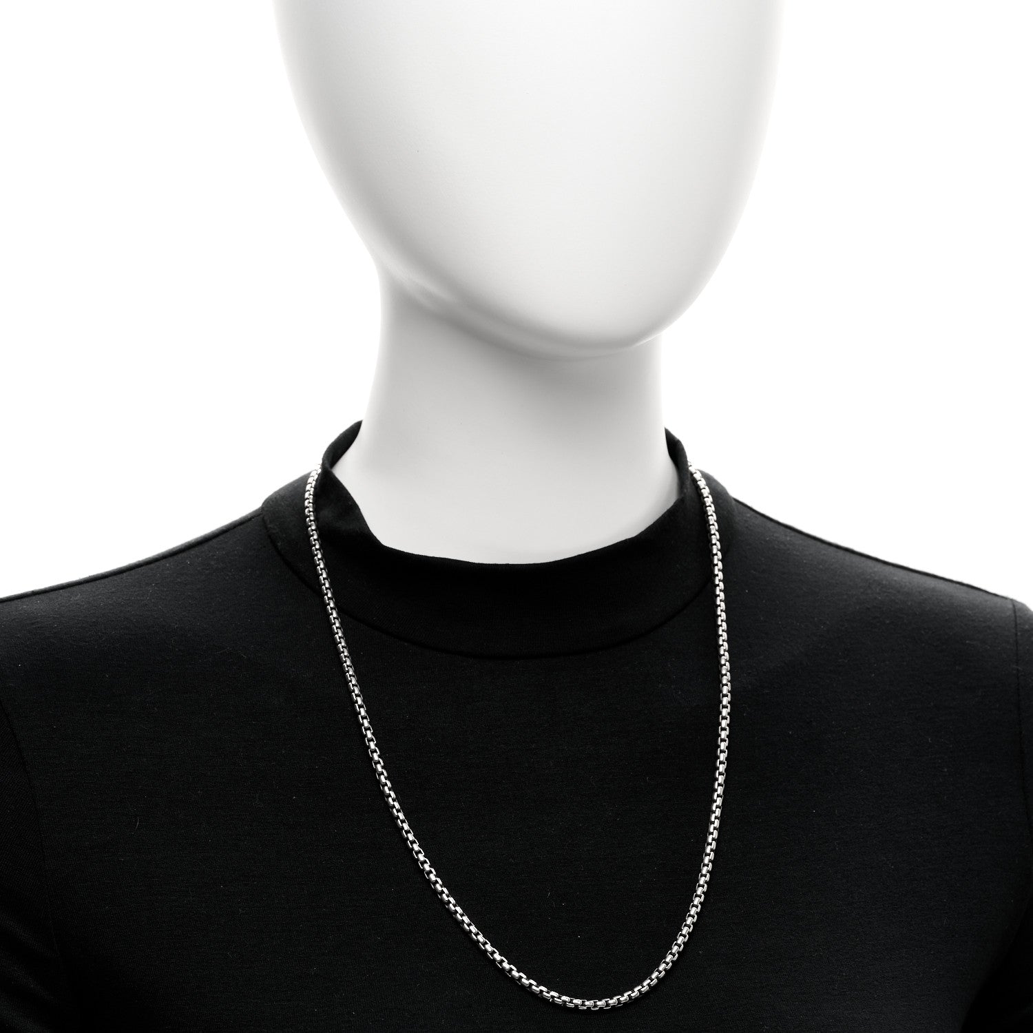 David Yurman Sterling Silver 3.6mm Medium Box Chain Necklace 24" 2 of 4
