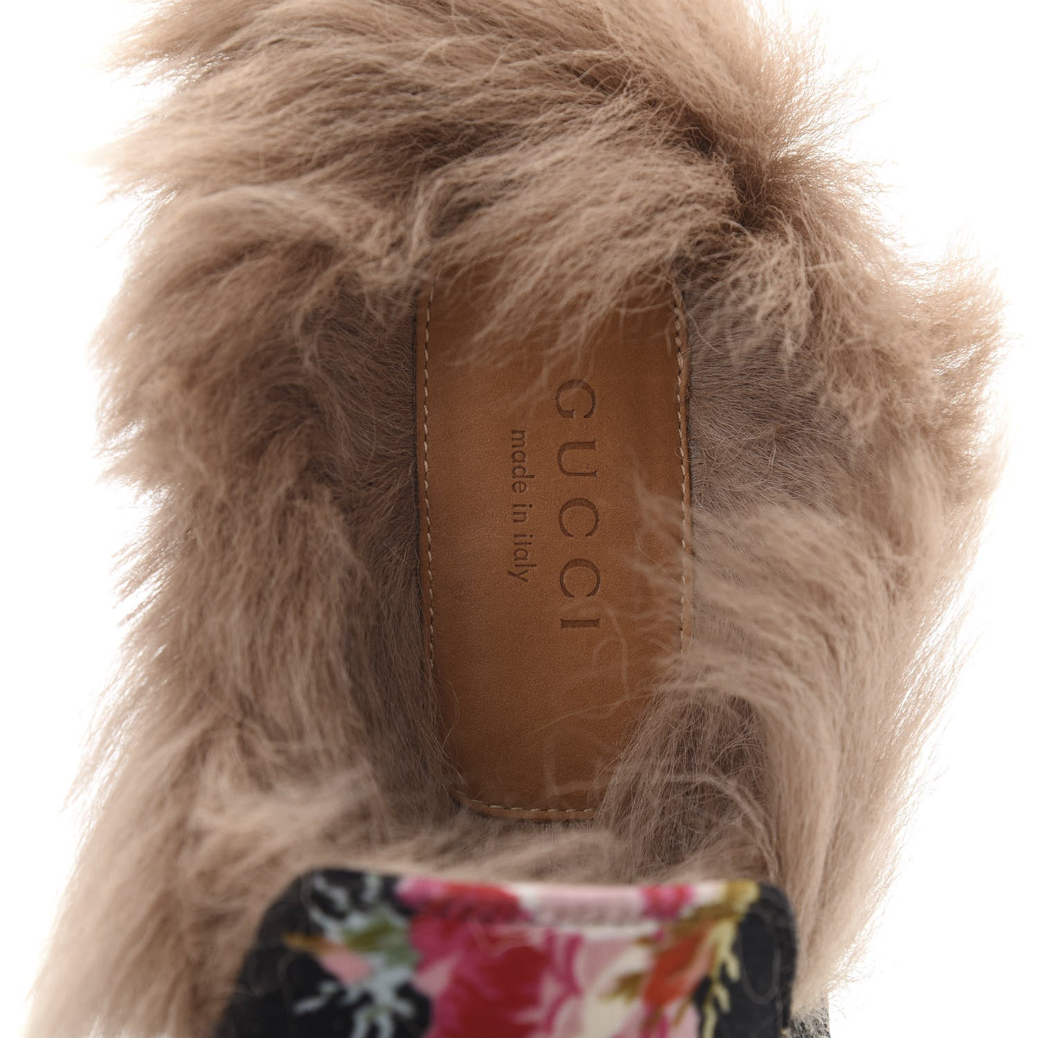 Gucci Velvet Fur Floral Womens Princetown Slippers 37 Black 7 of 8