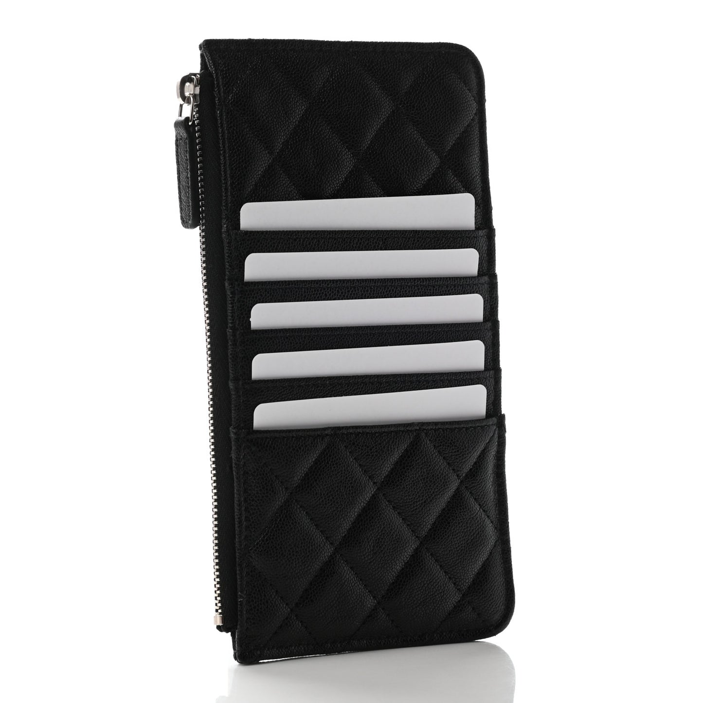 Caviar Quilted Boy Flat Wallet Pouch Black