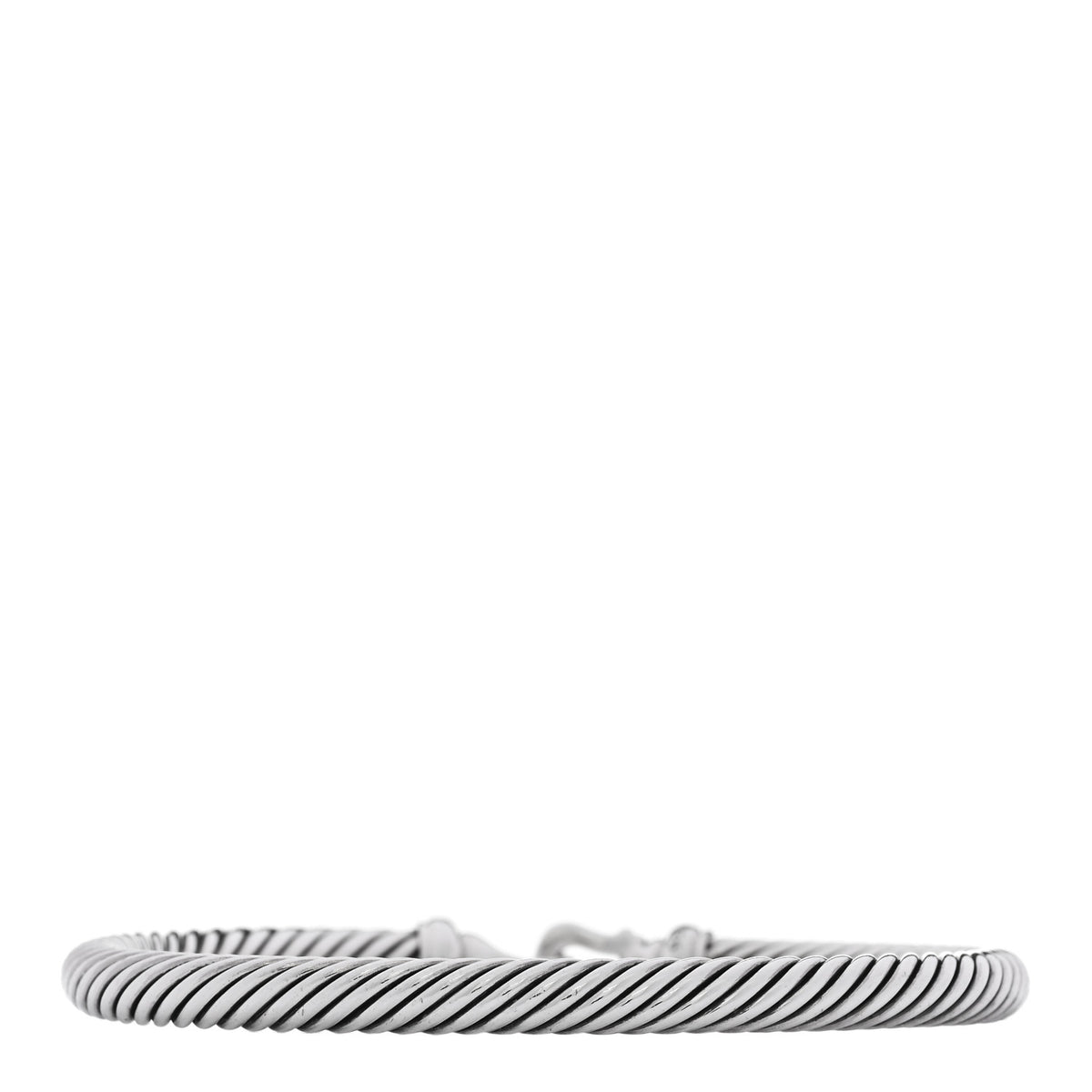 David Yurman Sterling Silver Diamond 5mm Cable Buckle Bracelet 1 of 3