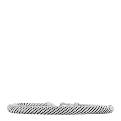 David Yurman Sterling Silver Diamond 5mm Cable Buckle Bracelet 1 of 3