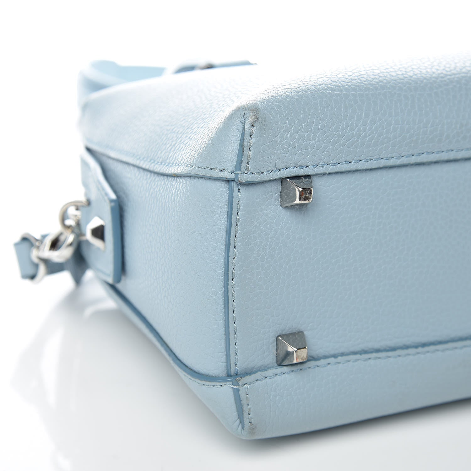 MCM Grained Calfskin Small Ella Boston Sky Blue 8 of 15