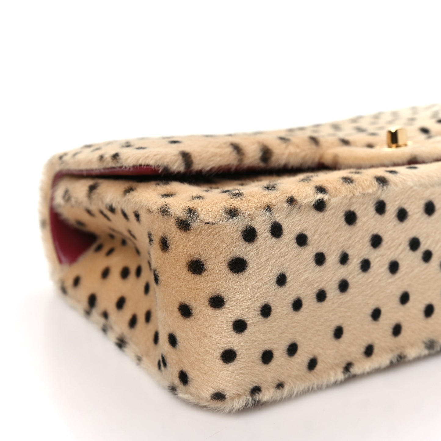 Pony Hair Cheetah Printed Creative Fabrics Flap Light Beige Black