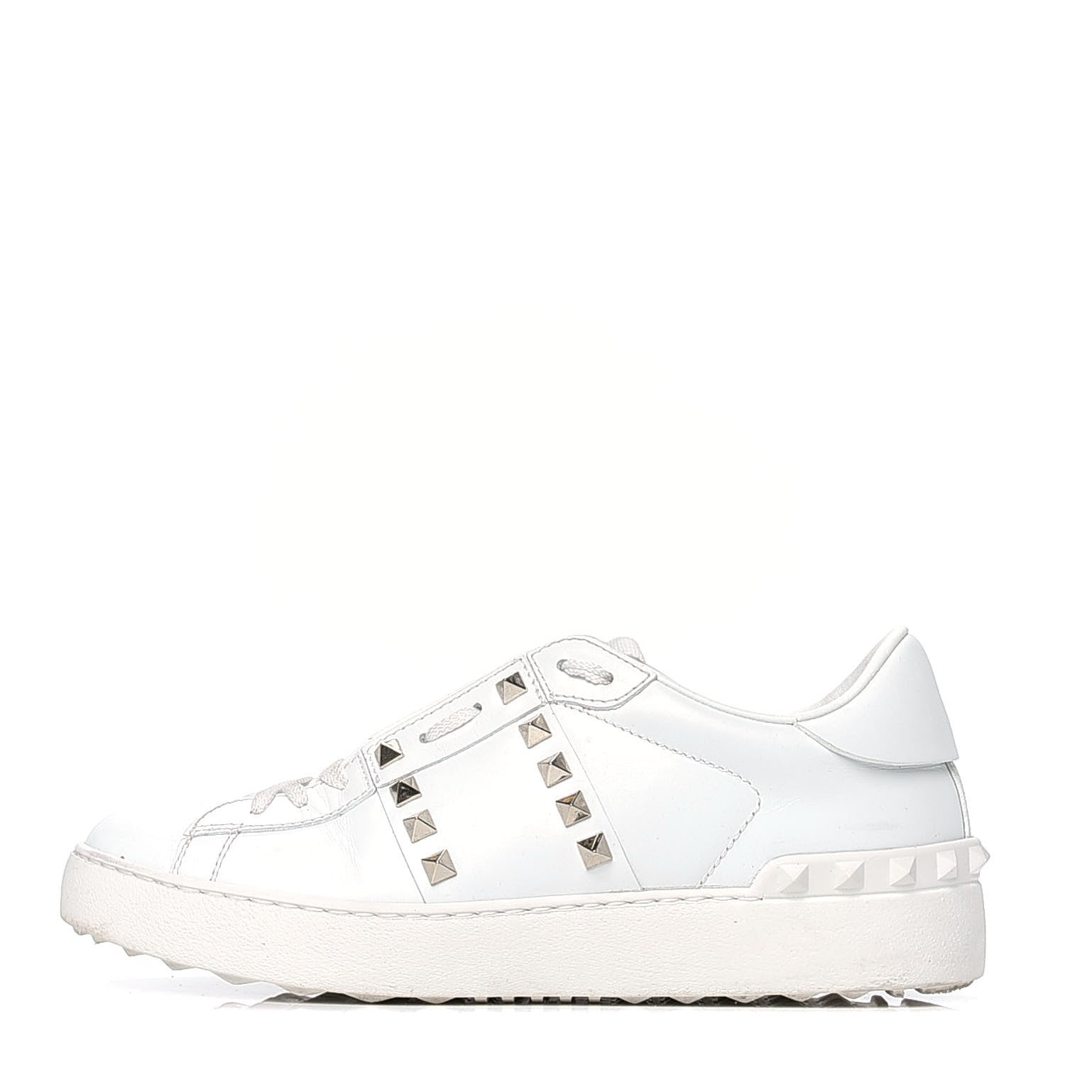 Valentino Garavani Calfskin Rockstud Untitled Open Sneakers 38 White 1 of 8