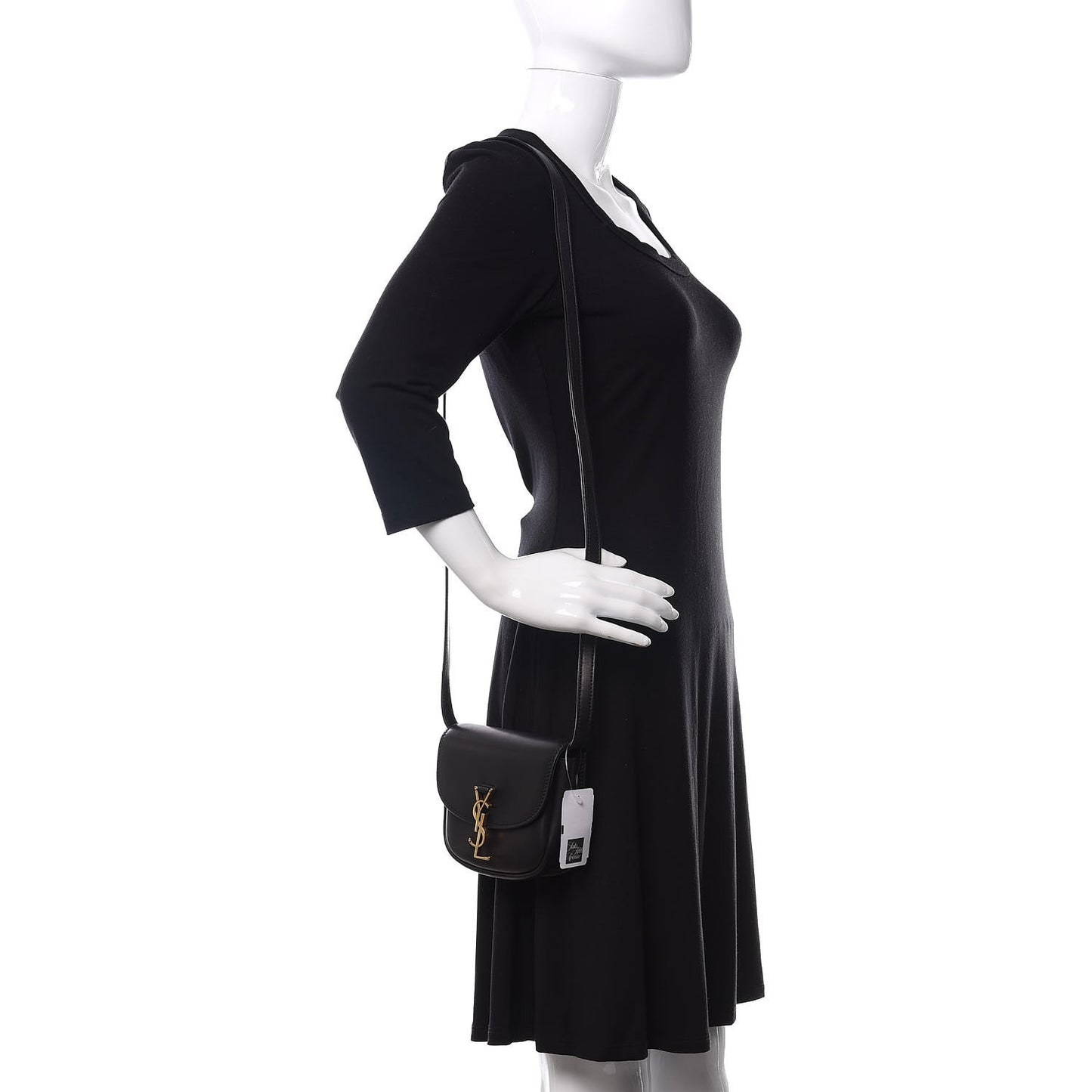 Smooth Calfskin Mini Classic Monogram Kaia Satchel Black