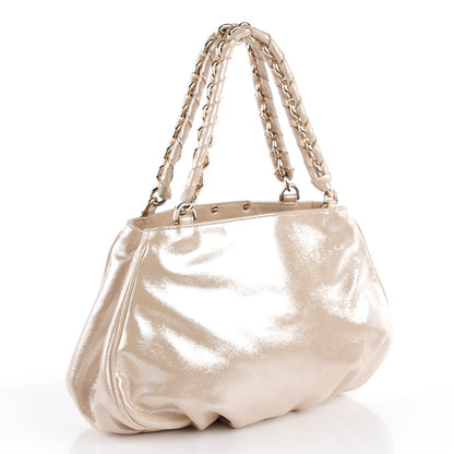 Fendi Metallic Calfskin Mia Shoulder Bag Beige 3 of 8