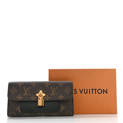 Louis Vuitton Monogram Flower Lock Long Wallet Black 9 of 9