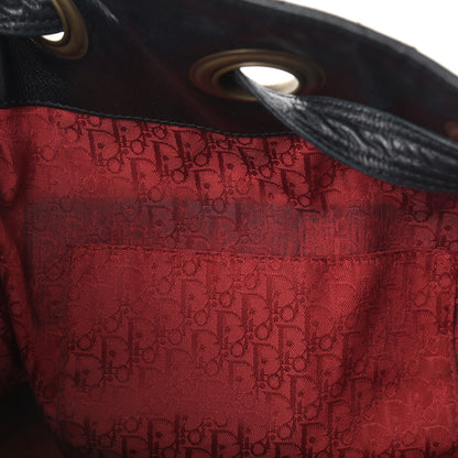 Christian Dior Lambskin Cannage Drawstring Bag Black 12 of 19