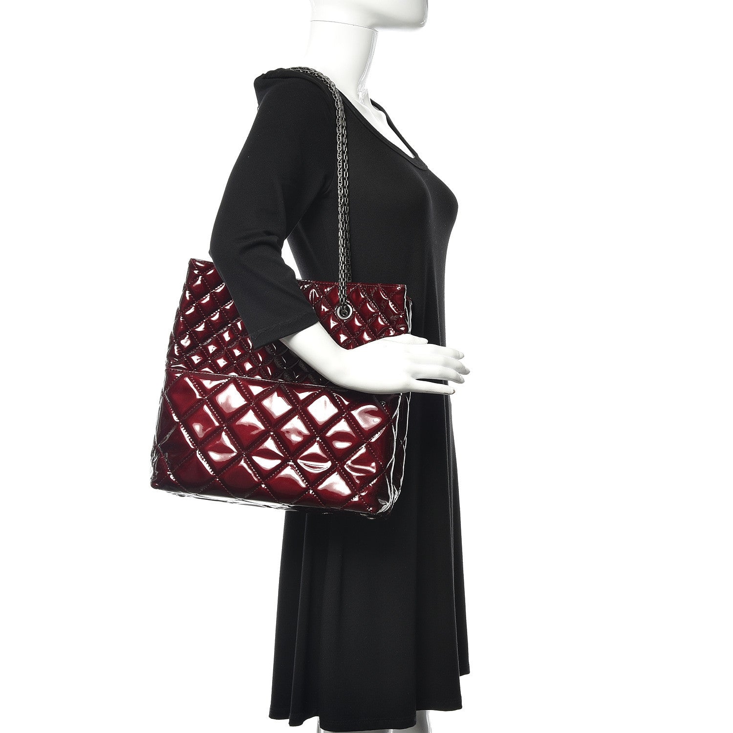 Chanel Patent Quilted Reissue 2.55 Tote Burgundy 3 of 14