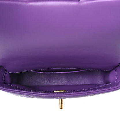 Chanel Lambskin Enamel Quilted Mini Pending CC Square Flap Purple 5 of 9