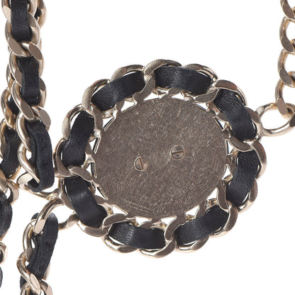 Chanel Lambskin CC Long Chain Necklace Black Gold 5 of 6