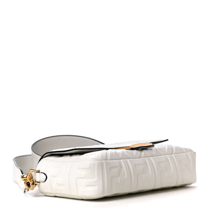 Fendi Nappa FF 1974 Embossed Baguette White 3 of 4