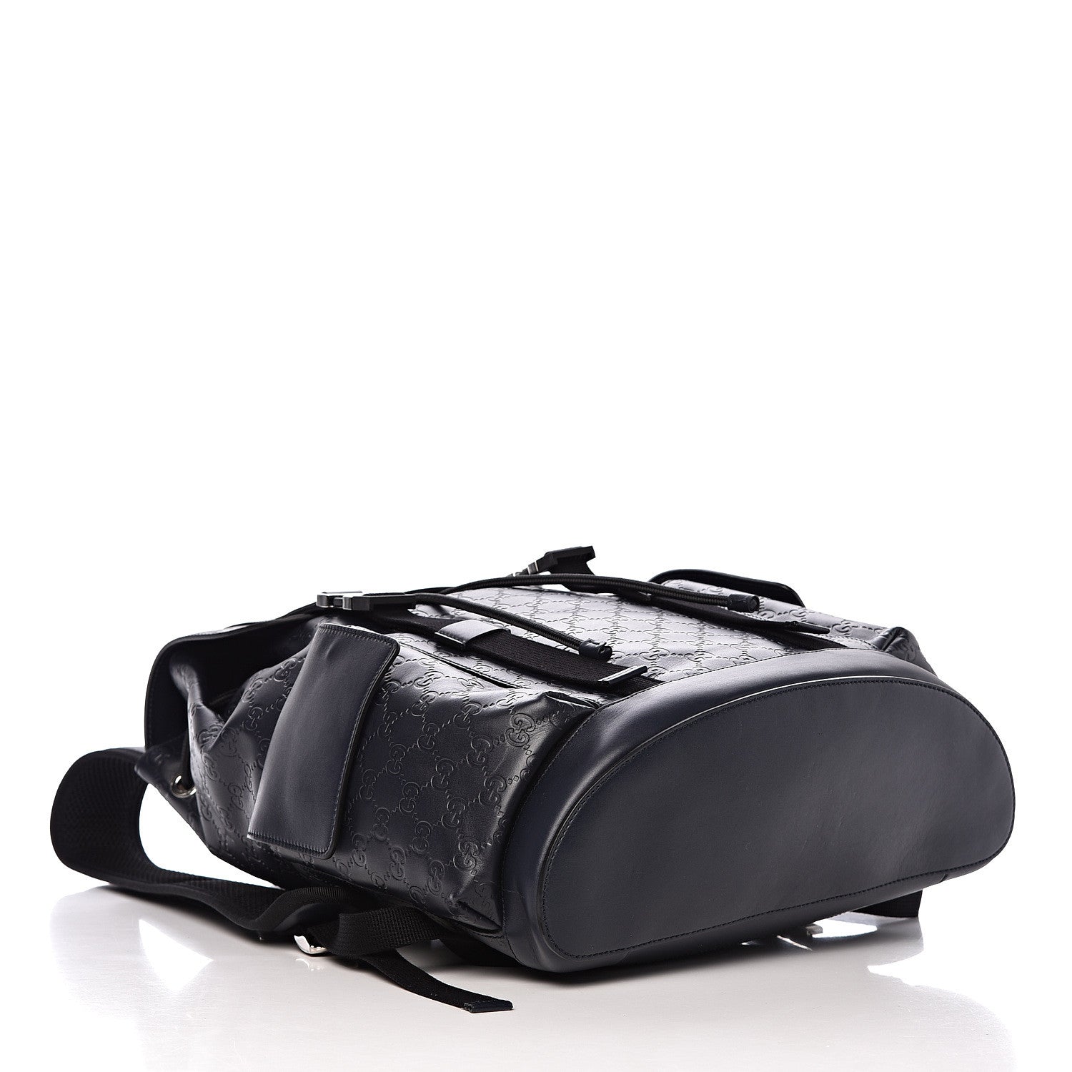 Gucci Guccissima Signature Double Buckle Backpack Blue 4 of 10