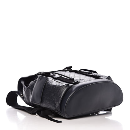Gucci Guccissima Signature Double Buckle Backpack Blue 4 of 10