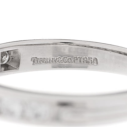 Tiffany Platinum Diamond 3mm Half Circle Wedding Band Ring 53 6.5 4 of 5