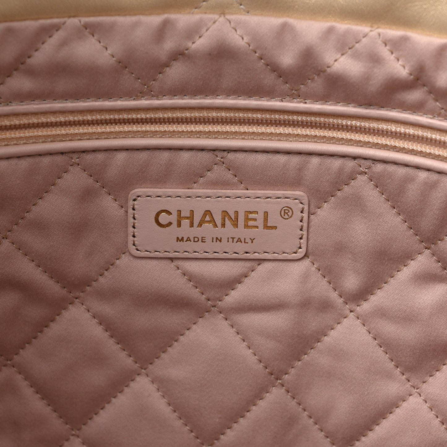 Iridescent Calfskin Quilted Chanel 22 White
