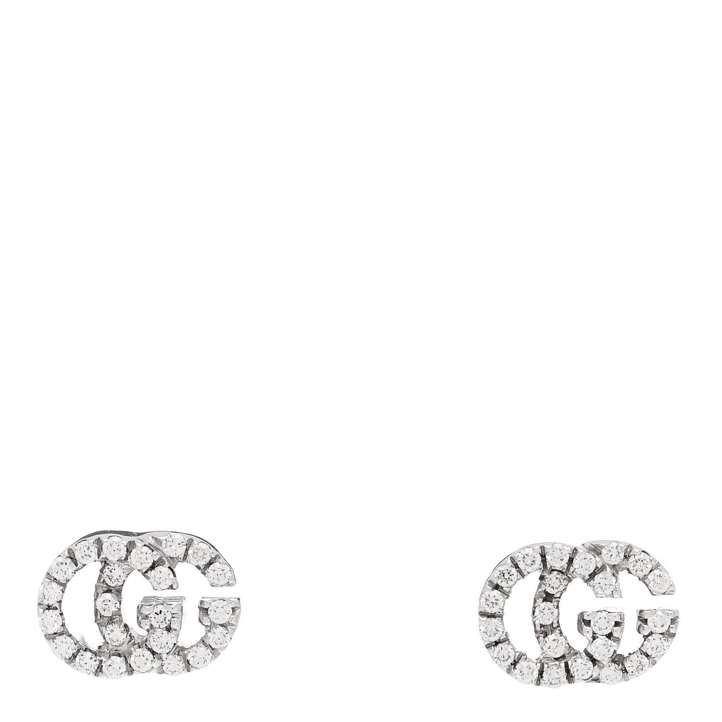 18K White Gold Diamond Running G Earrings