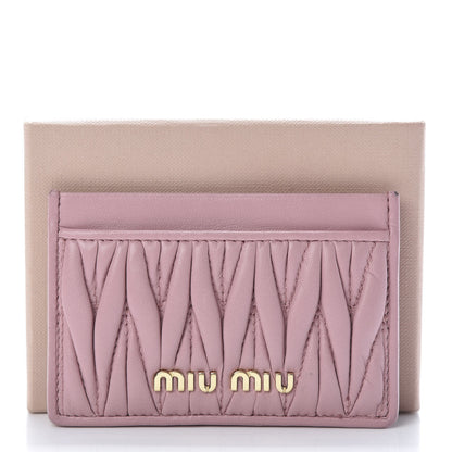 Miu Miu Nappa Matelasse Card Holder Rosa 9 of 9
