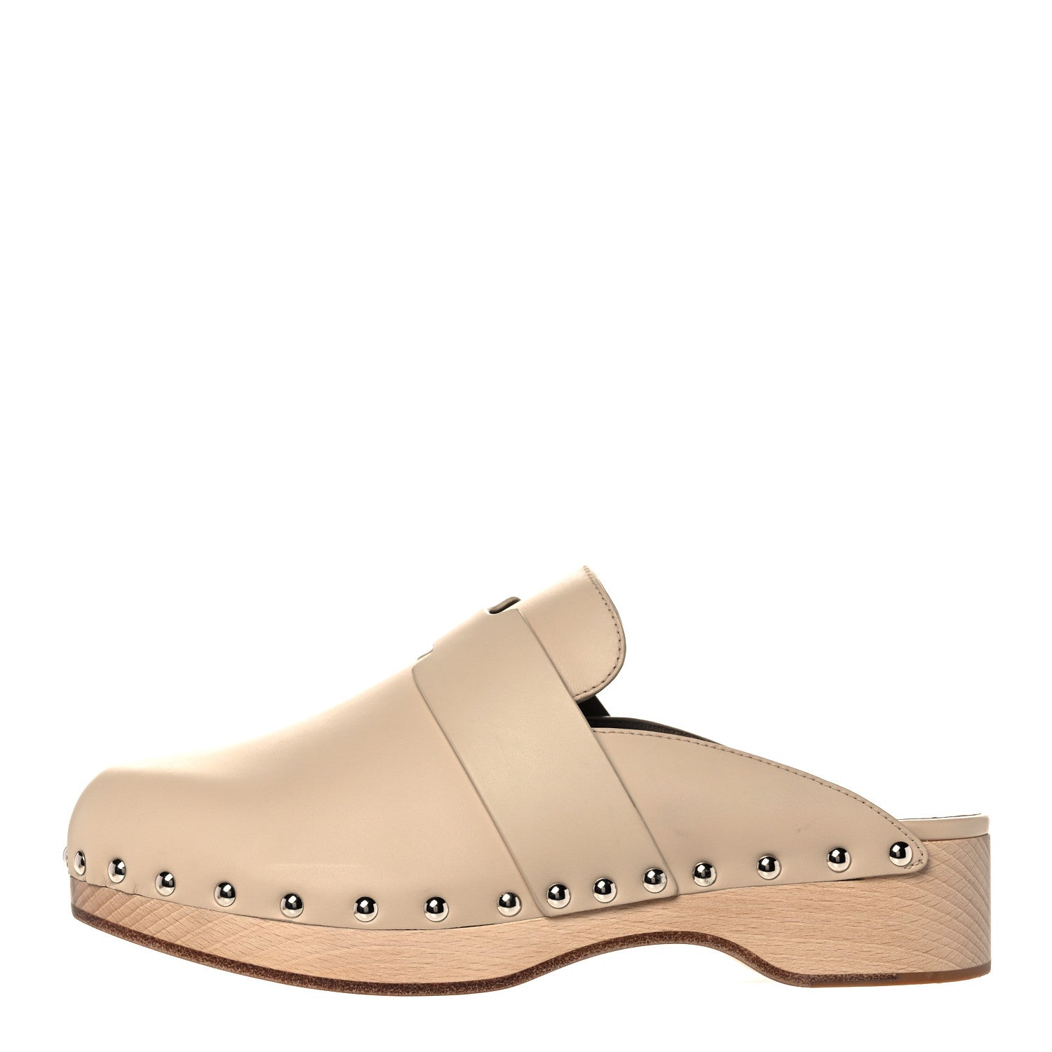 Hermes Calfskin Calya Mules 37 Hetre 1 of 10
