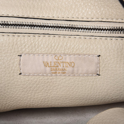 Valentino Garavani Pebbled Calfskin Tribal Small Guitar Strap Rockstud Rolling Flip-Lock Messenger Bag Ivory 6 of 16