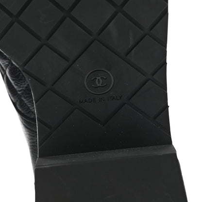 Chanel Pearly Calfskin Patent Calfskin Lace Up Combat Boots 40 Black 6 of 9