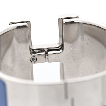 Hermes Enamel Extra Wide Clic Clac H Bracelet PM Bleu Turquin 6 of 7