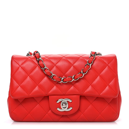Chanel Lambskin Quilted Mini Rectangular Flap Red 1 of 11