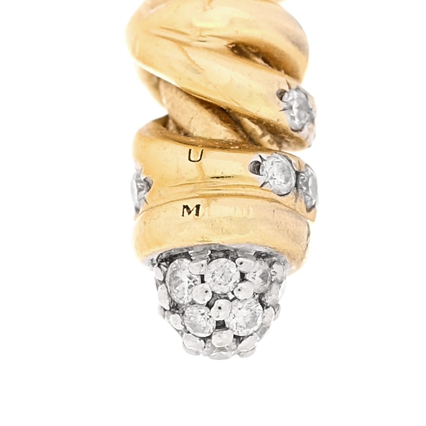 18K Yellow Gold Diamond 3mm Petite Helena Cuff Bracelet