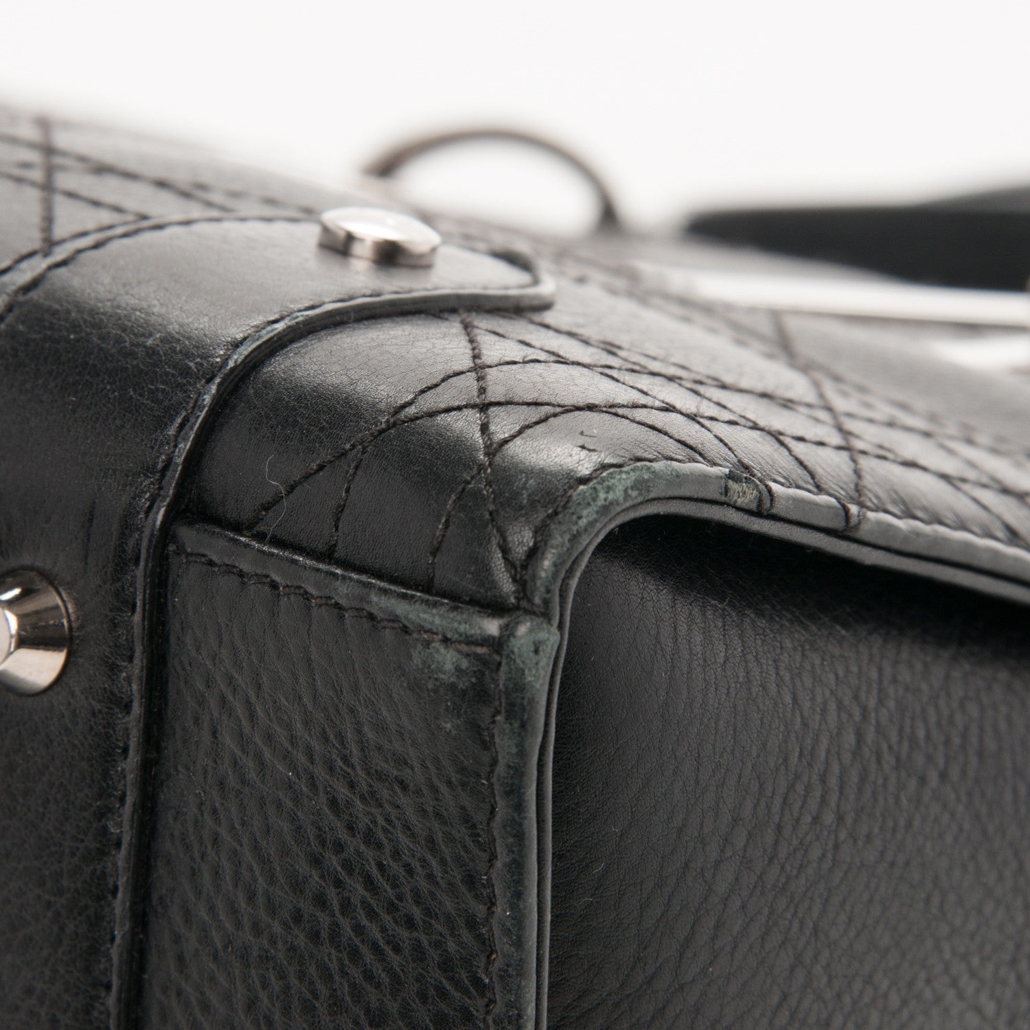 Christian Dior Calfskin Cannage Tote Black 7 of 14