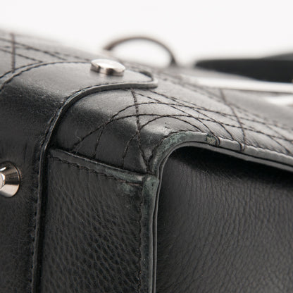Christian Dior Calfskin Cannage Tote Black 7 of 14