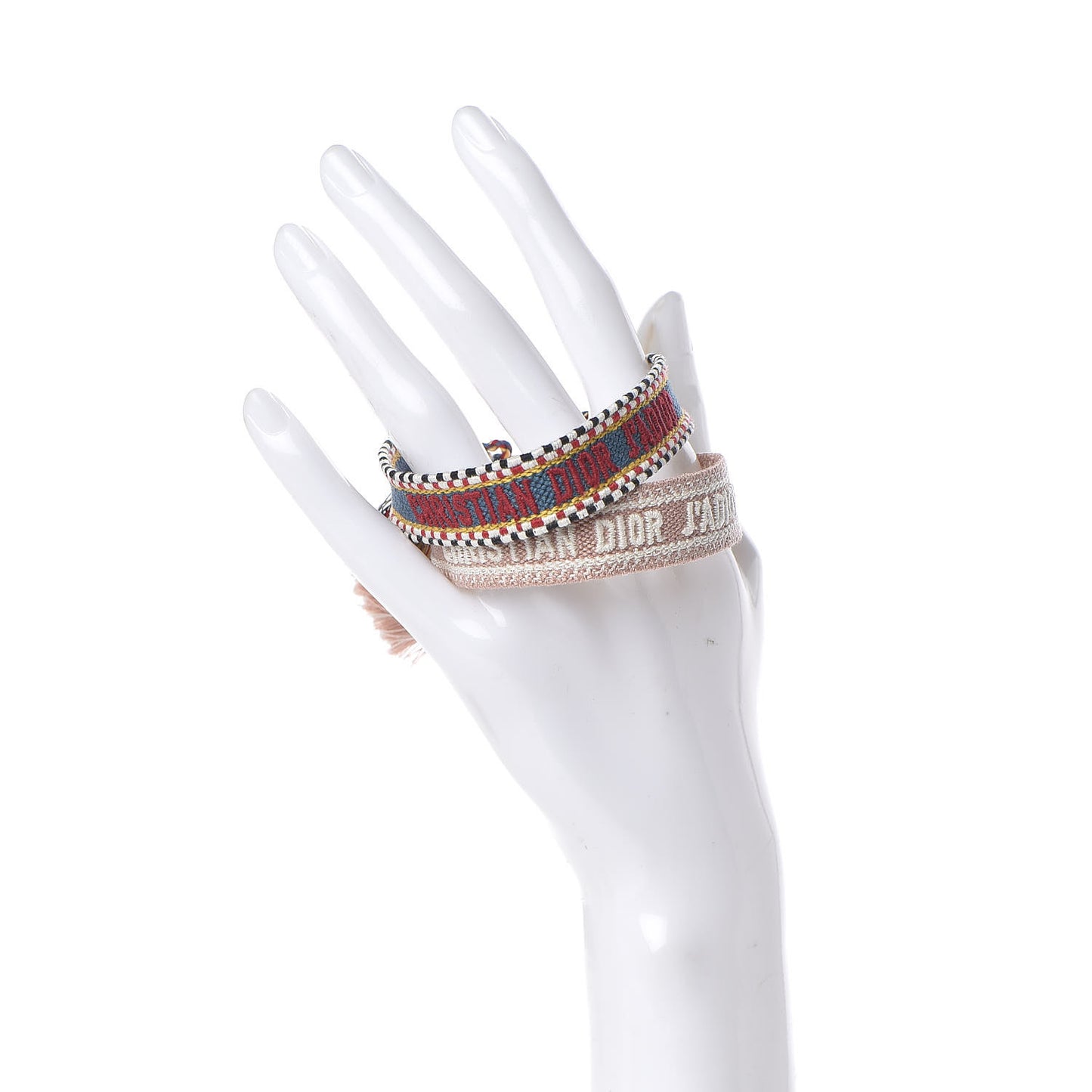 Woven Cotton J'Adior Friendship Bracelet Set Blue Nude
