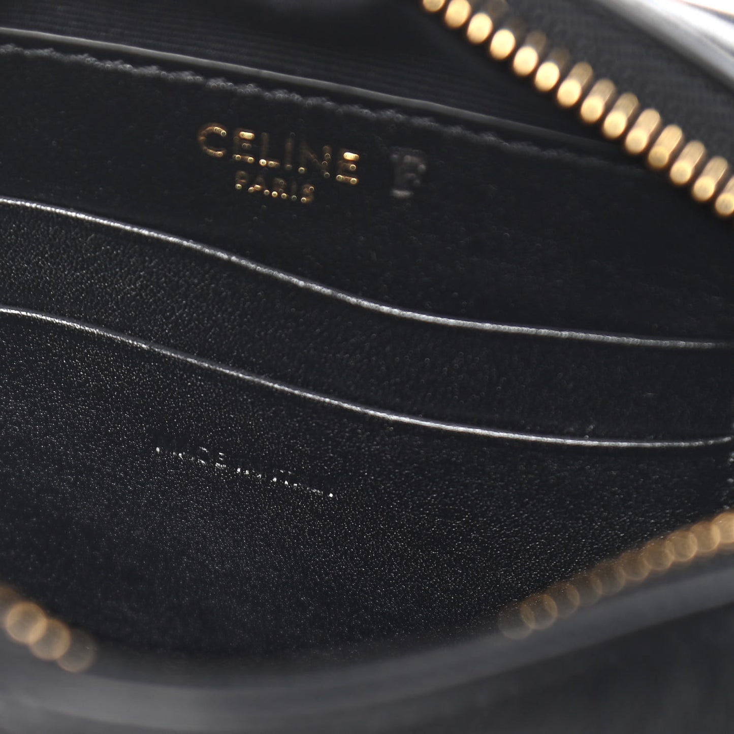 Calfskin Quilted Small C Charm Bag Black