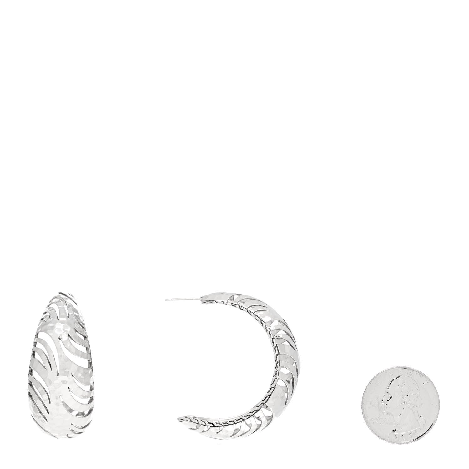 John Hardy Sterling Silver Macan Hoop Earrings 2 of 4