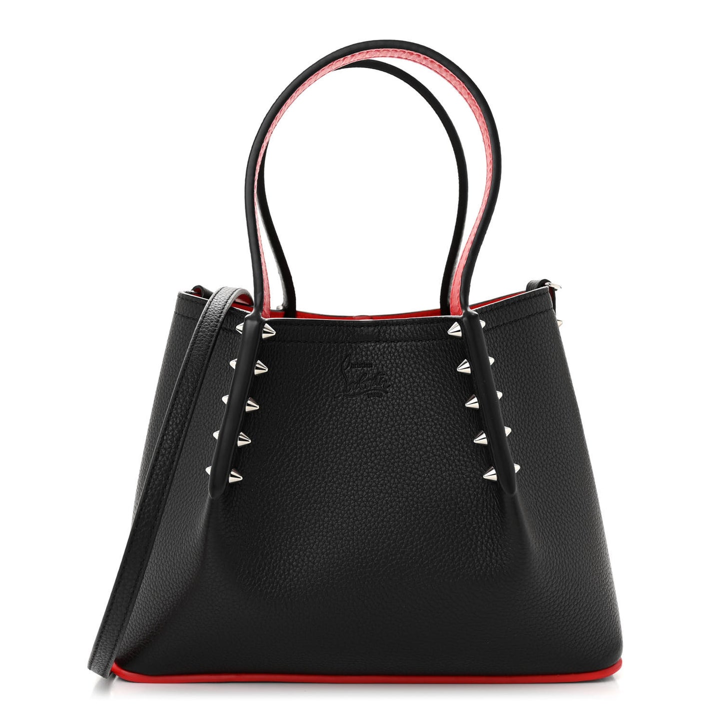 Calfskin Spiked Mini Cabarock Shopper Tote Black