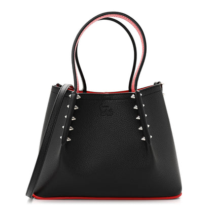 Christian Louboutin Calfskin Spiked Mini Cabarock Shopper Tote Black 1 of 8
