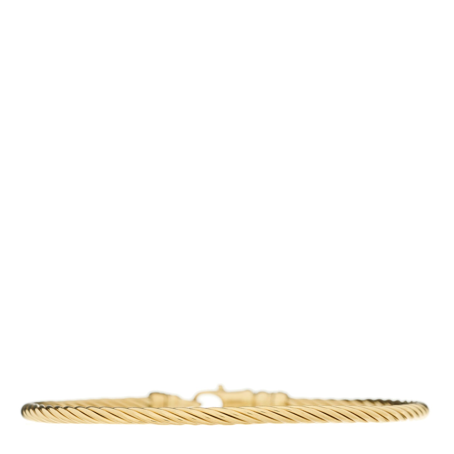 18K Yellow Gold 3mm Cable Bangle Bracelet