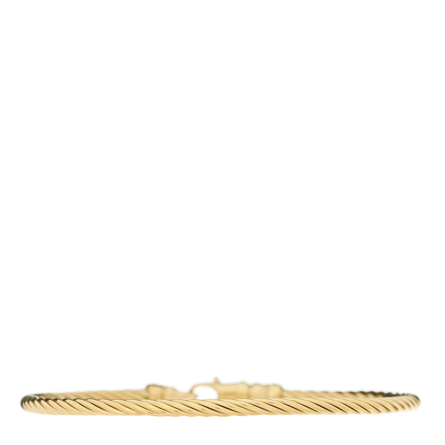 David Yurman 18K Yellow Gold 3mm Cable Bangle Bracelet 2 of 3