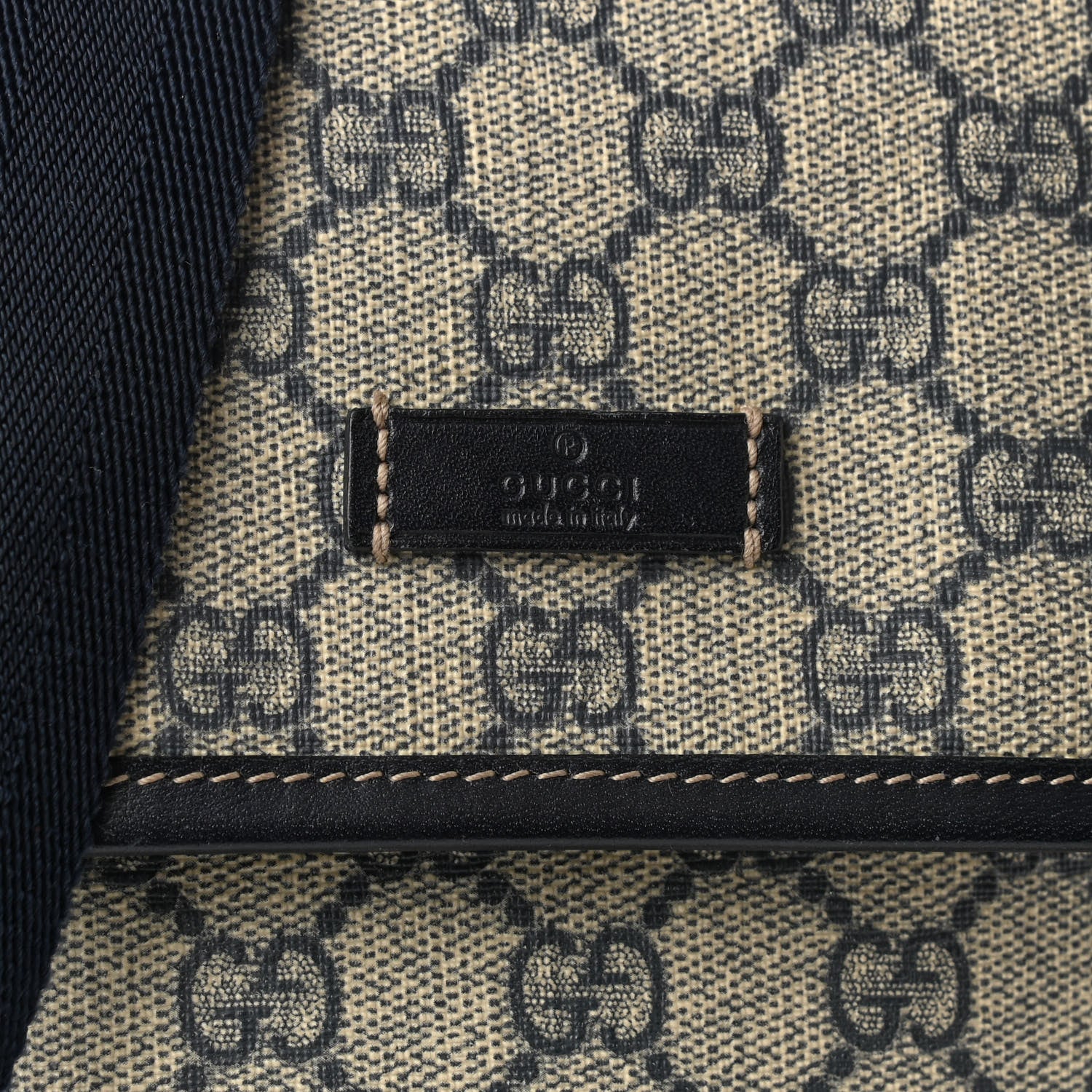 Gucci GG Plus Monogram Sellieria Calfskin Small Flap Messenger Bag Beige Blue 8 of 10