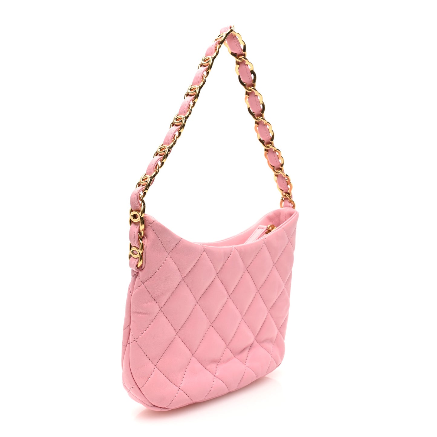 Lambskin Quilted CC Links Hobo Light Pink