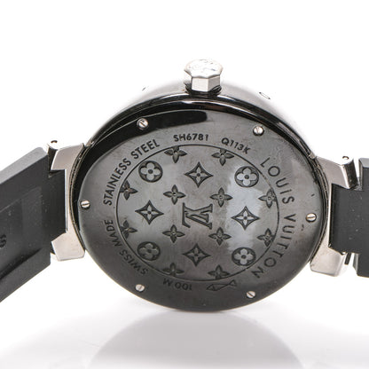 Louis Vuitton Stainless Steel Rubber 41mm Tambour GMT Automatic Watch Black 6 of 12