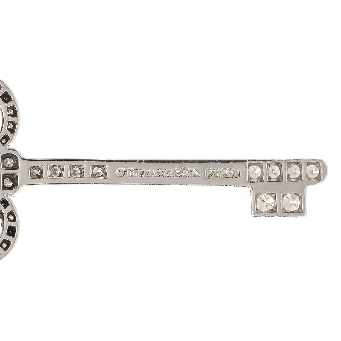 Platinum Diamond .41ct Fleur De Lis Key Pendant Necklace
