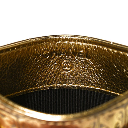 Chanel Metallic Calfskin Crocodile Embossed Cocodile Card Holder Gold 6 of 7