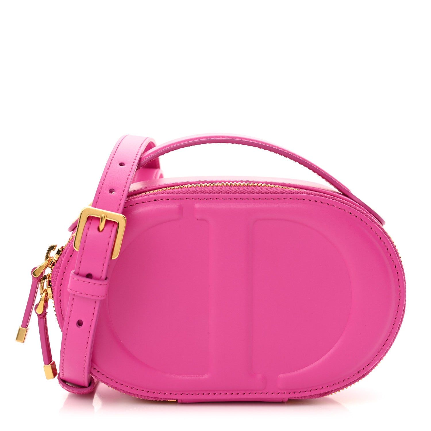 Christian Dior Calfskin CD Signature Oval Crossbody Camera Bag Rani Pink 1 of 11