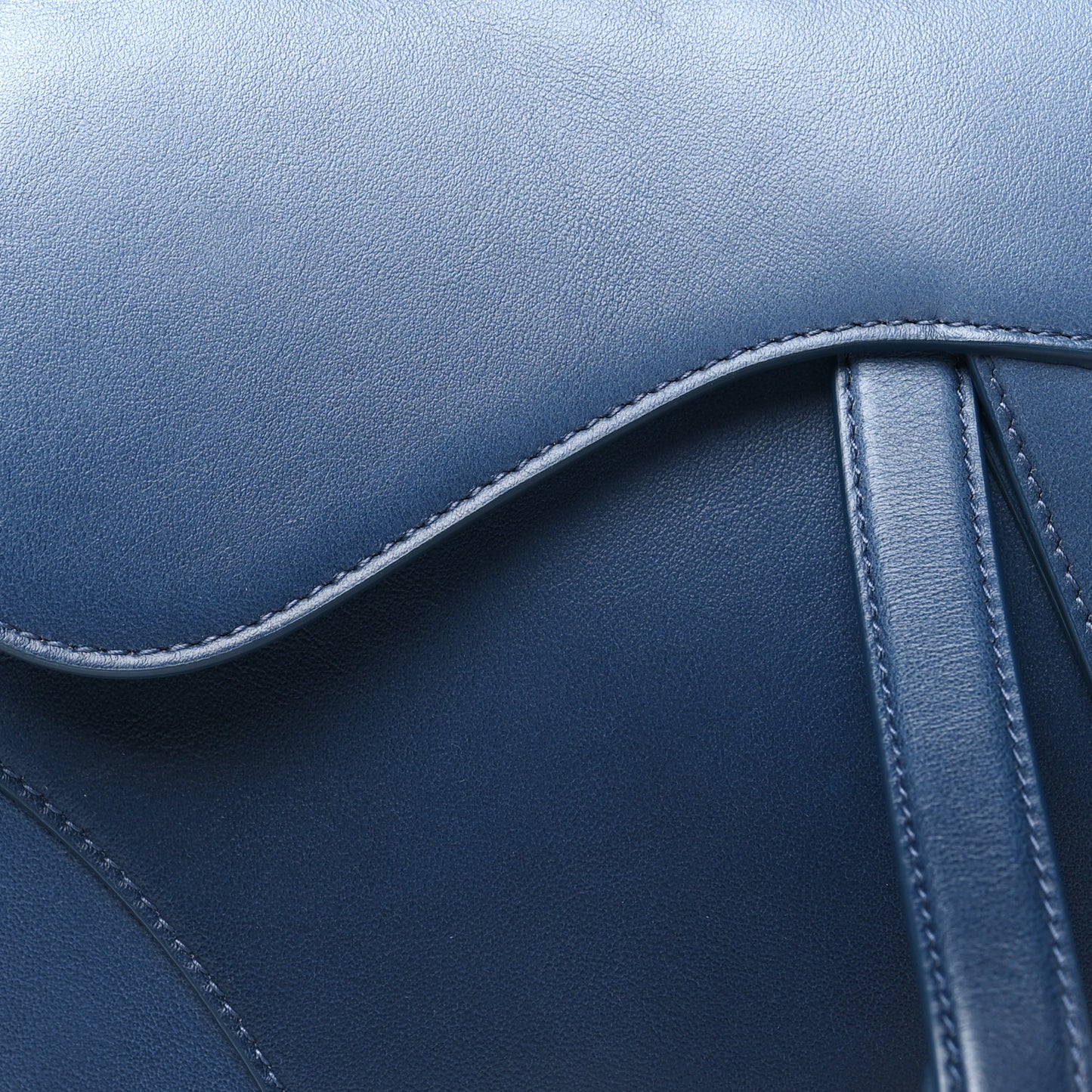 Calfskin Gradient Saddle Bag Indigo Blue