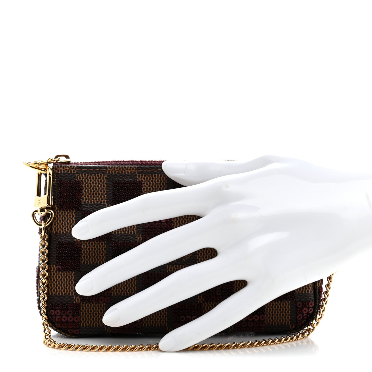 Damier Paillettes Mini Pochette Accessories Red