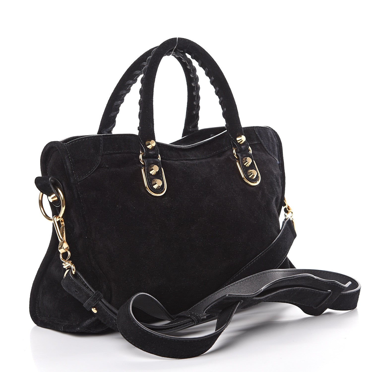 Balenciaga Suede Gold Metallic Edge Hardware S City Black 2 of 10