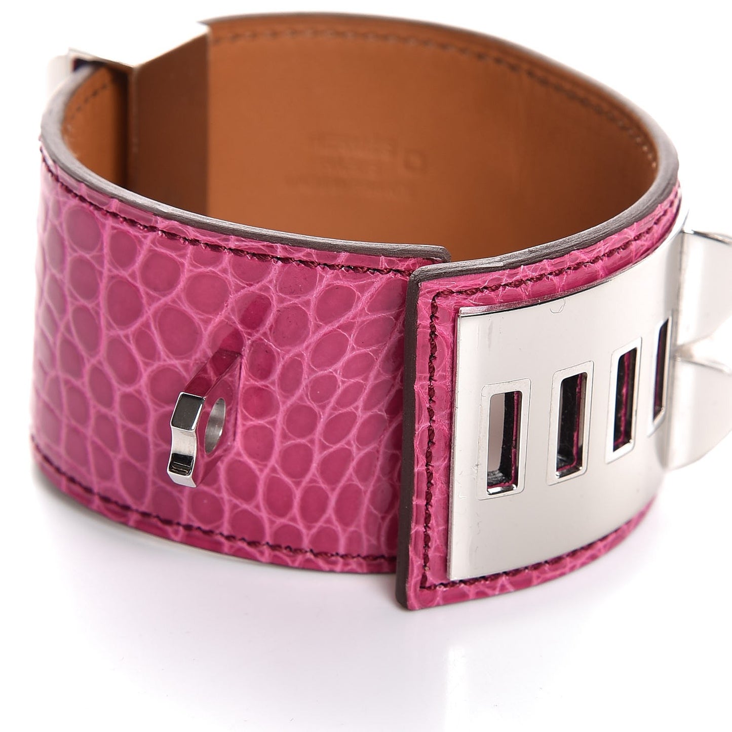 Shiny Alligator Collier De Chien CDC Bracelet S Fuchsia